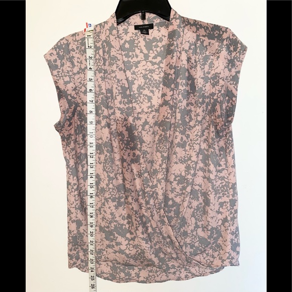 Halogen - Womens Pink and Gray Floral Blouse (Size: MP) - Picture 5 of 12